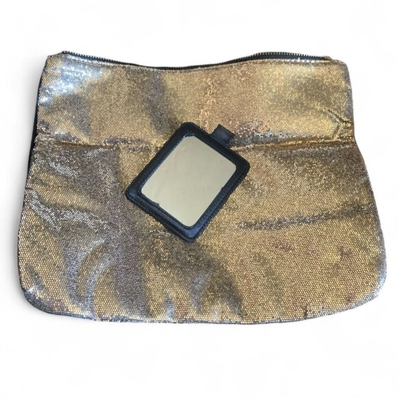Victoria's Secret Shimmering Sequin Fold Over Evening Bag Disco Retro Gold NWT - Picture 3 of 10